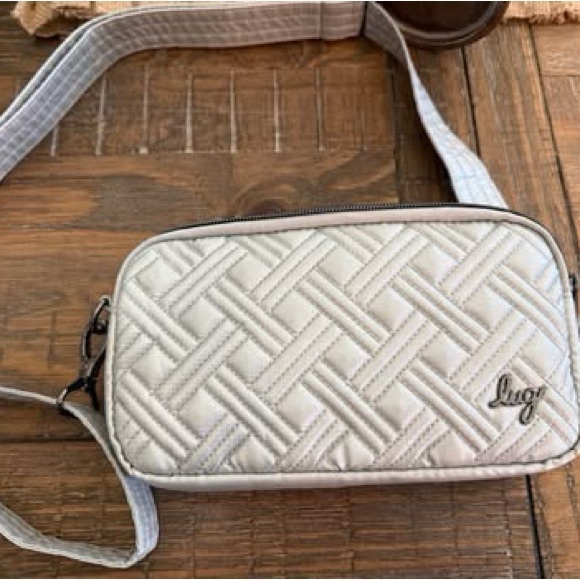 lug Handbags - Lug Woven Pattern Crossbody Bag - Light Gray